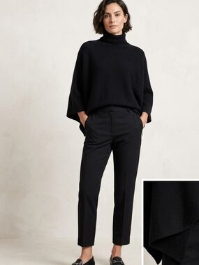 VTG John Patrick Geoda Design Merino Wool Silk Boxy Slouchy Turtleneck Sweater